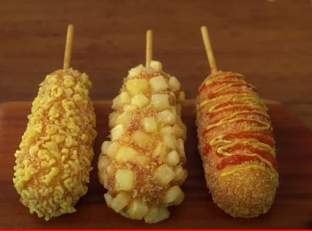 three types of corn dogs