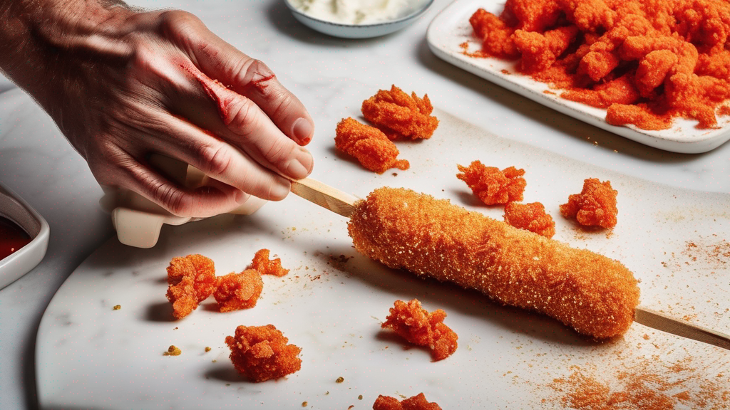 How to Make Korean Corn Dog with Hot Cheetos?